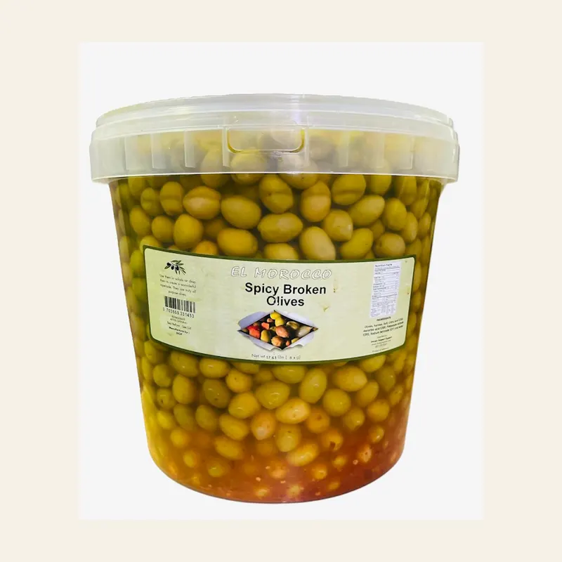 El Morocco Spicy Green Olives 8Kgs (17.5 Lbs) — wholesale pantry & grains