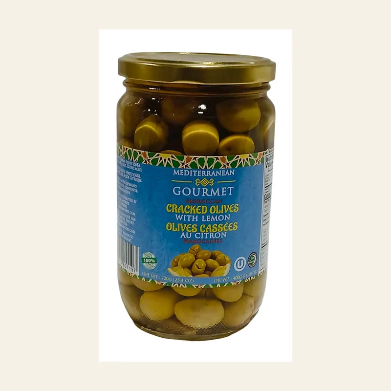 Med Gourmet Cracked Olives With Lemon 720 g x 12 — wholesale pantry & grains