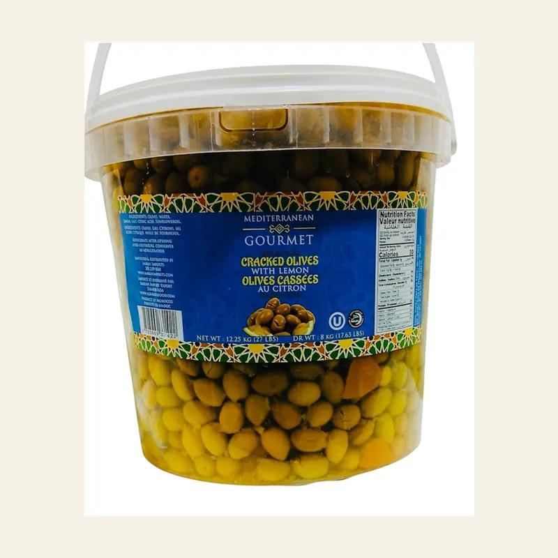 Med Gourmet Cracked Olives With Lemon 8Kg — wholesale pantry & grains