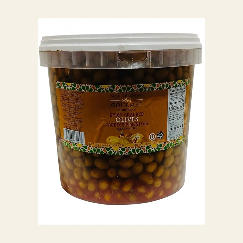 Med Gourmet Cracked Spicy Olives Casses Pimentees 8Kg — wholesale pantry & grains