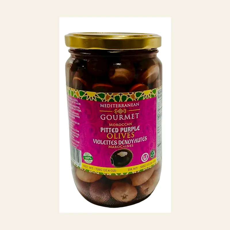 Med Gourmet Pitted Purple Olives Violettes Denoy 720 g x 12 — wholesale pantry & grains
