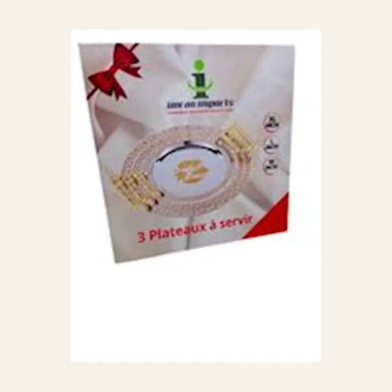 Serving Tray Round SS Set of 3 XL L M — wholesale serveware